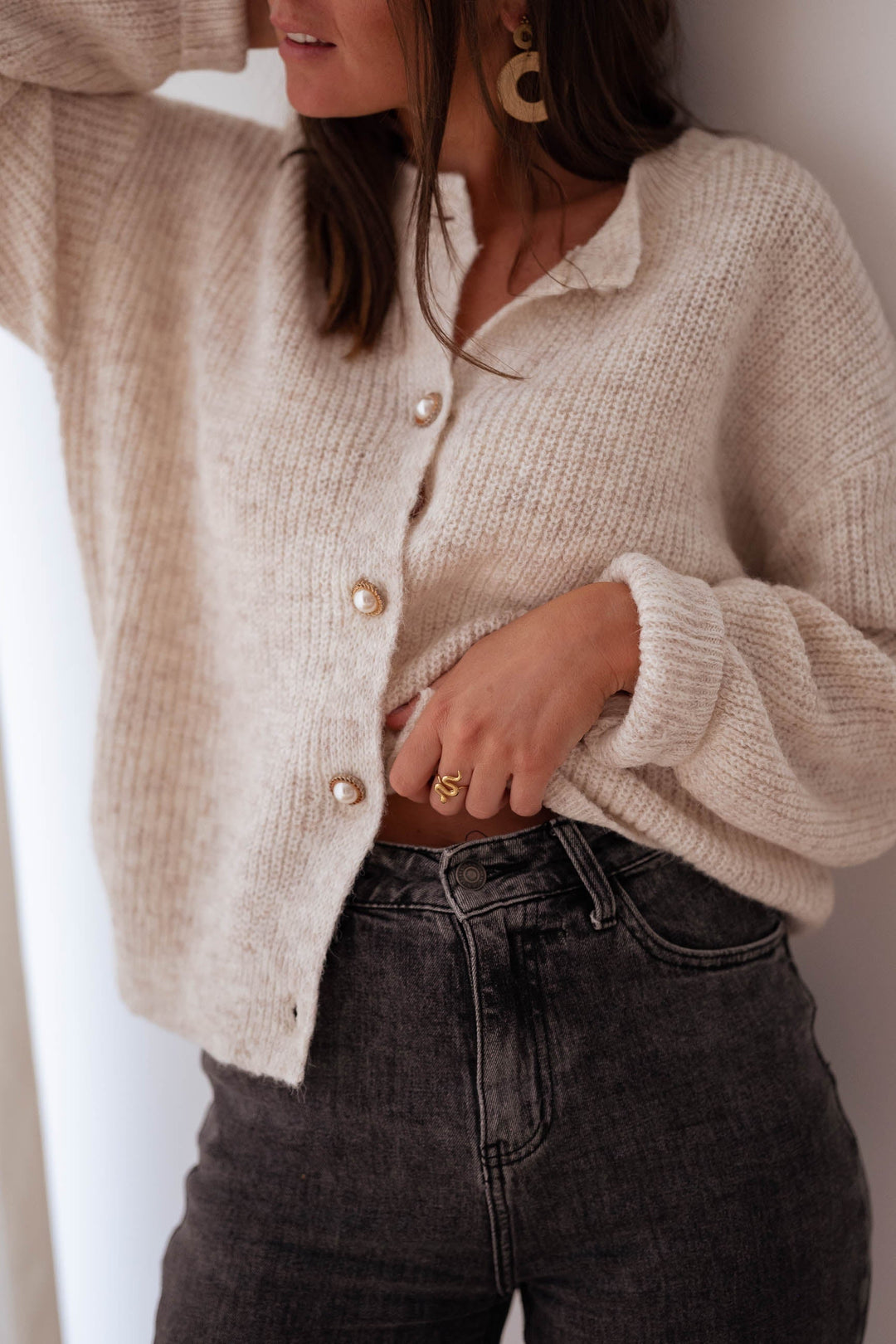 Drune | Eleganter schwarzer langer Cardigan für stilvolles Layering