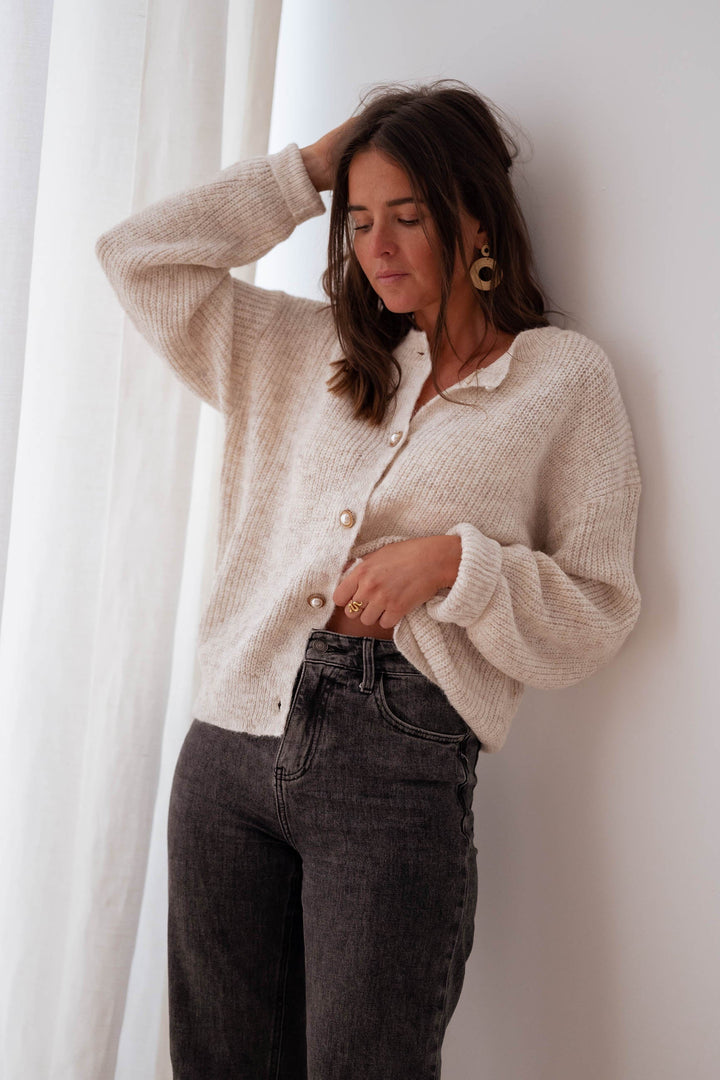 Drune | Eleganter schwarzer langer Cardigan für stilvolles Layering