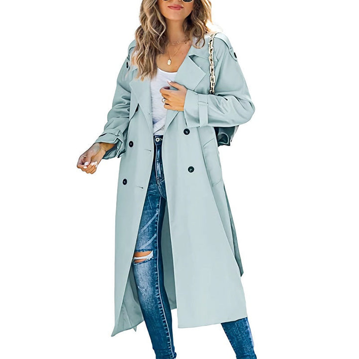 Drune | Eleganter Damen Langer Trenchcoat Vielseitig & Stilvoll