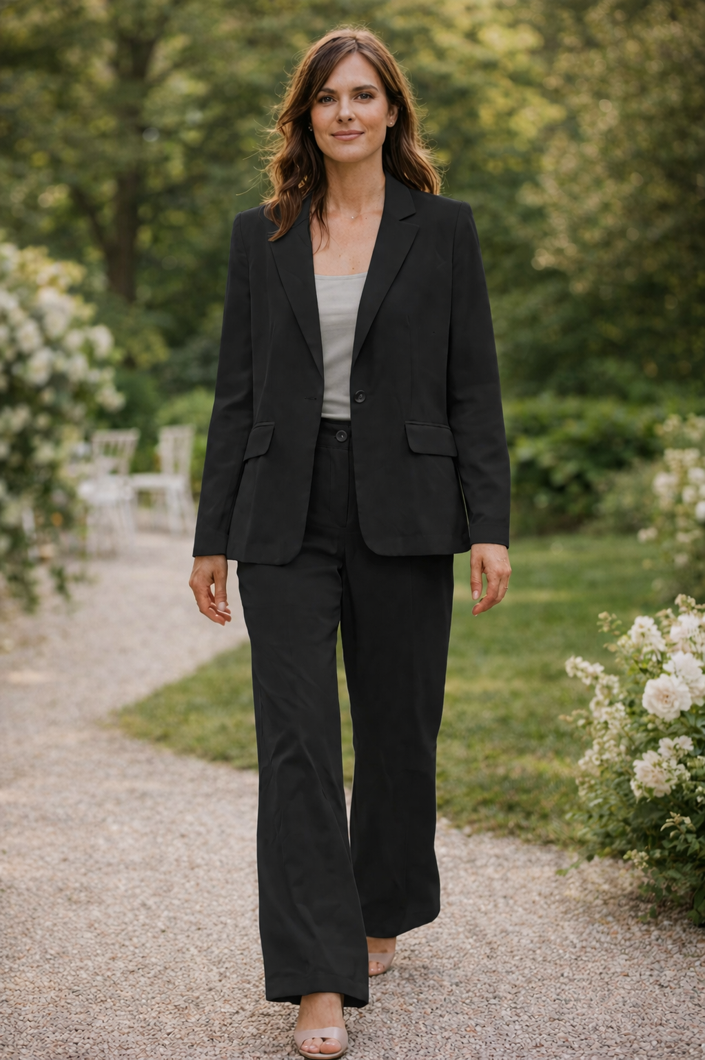 Drune Damen Anzug Set Blazer Hose elegant Zweiteiler