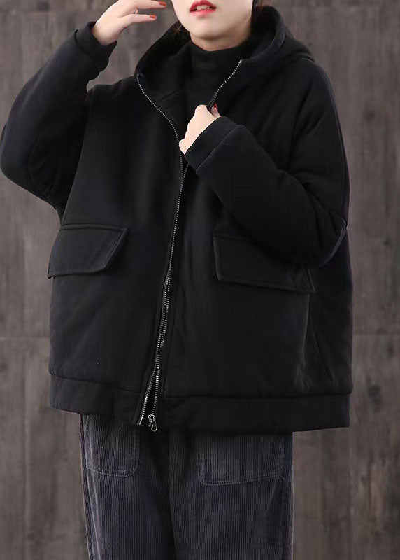 Drune | lässige Winterjacke Patchwork Mäntel rot kurz mit Kapuze Übermantel