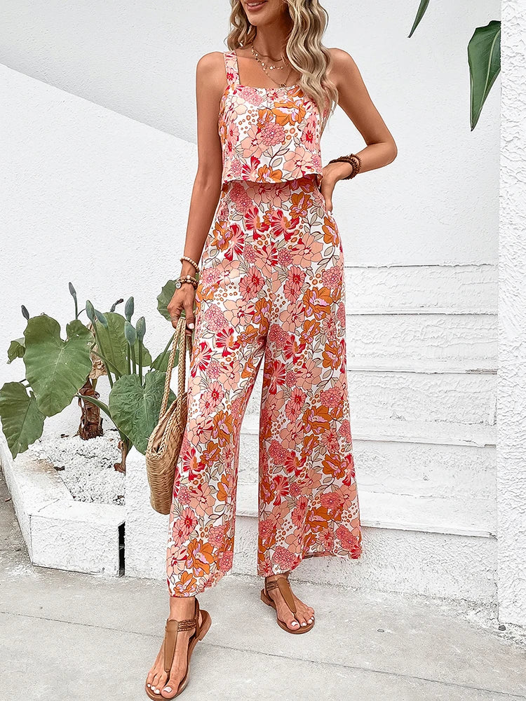 Drune | Elegante Overall Blumenmuster
