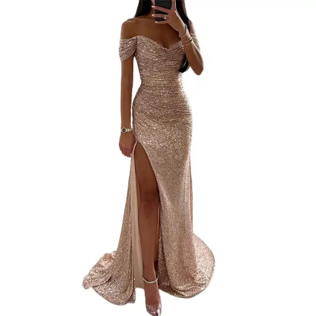 Drune | Kleid Elegant Off-Shoulder Abendkleid