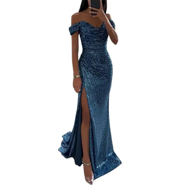 Drune | Kleid Elegant Off-Shoulder Abendkleid