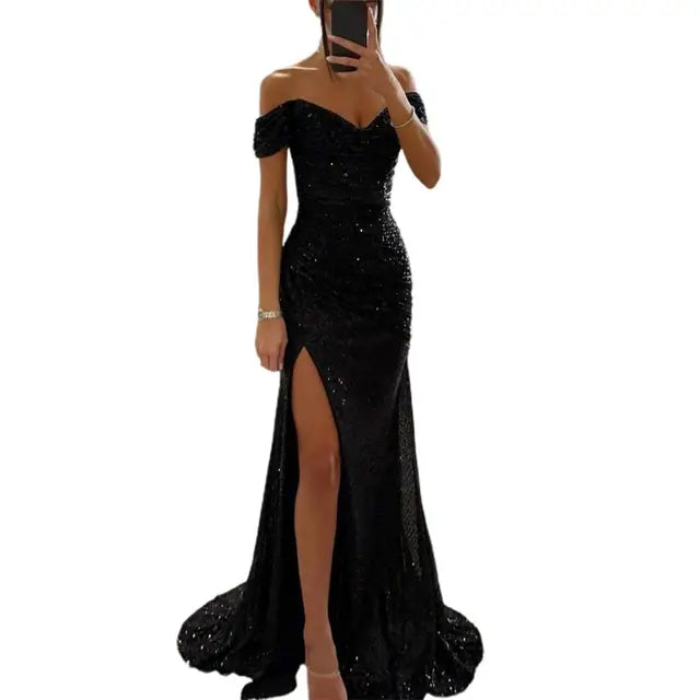 Drune | Kleid Elegant Off-Shoulder Abendkleid
