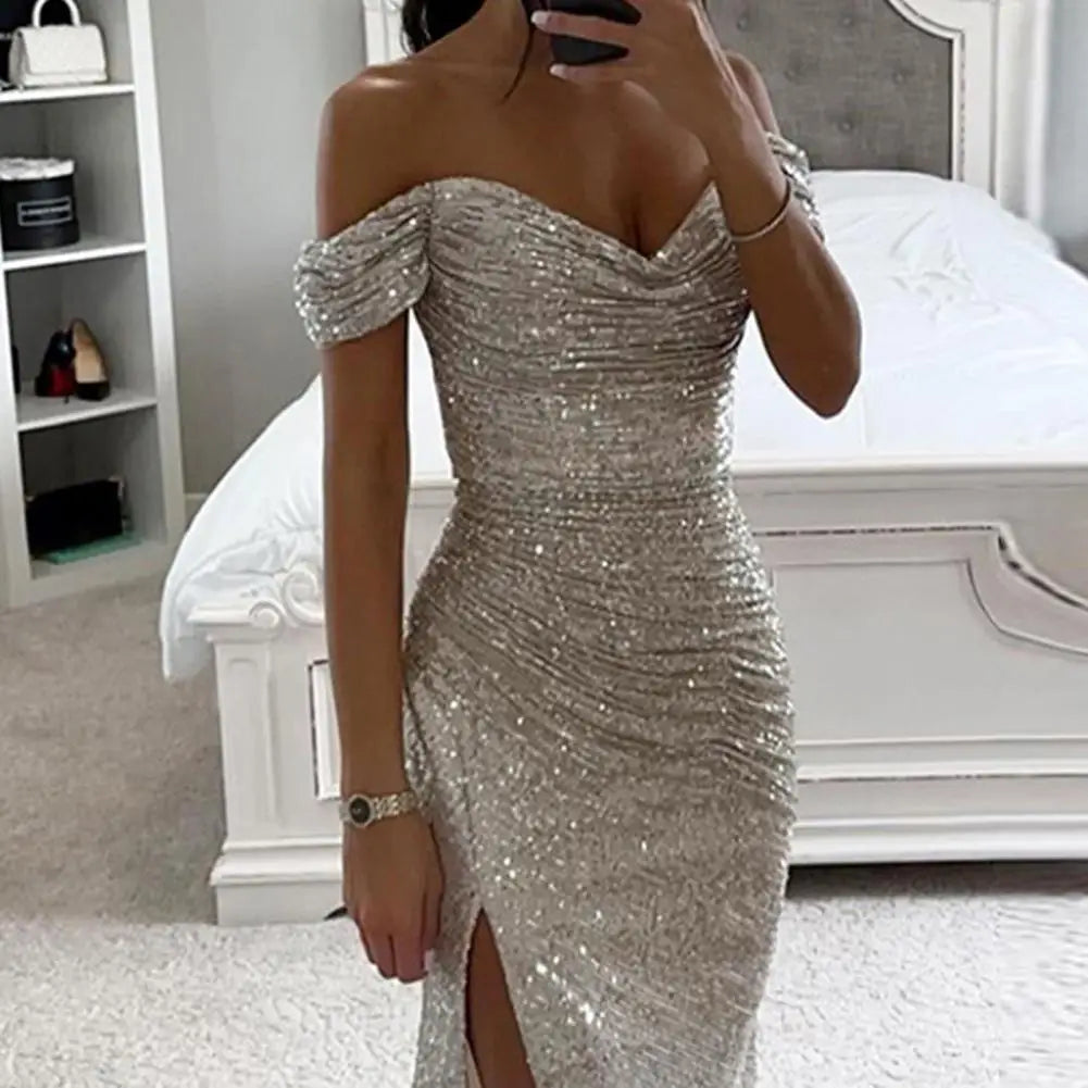 Drune | Kleid Elegant Off-Shoulder Abendkleid