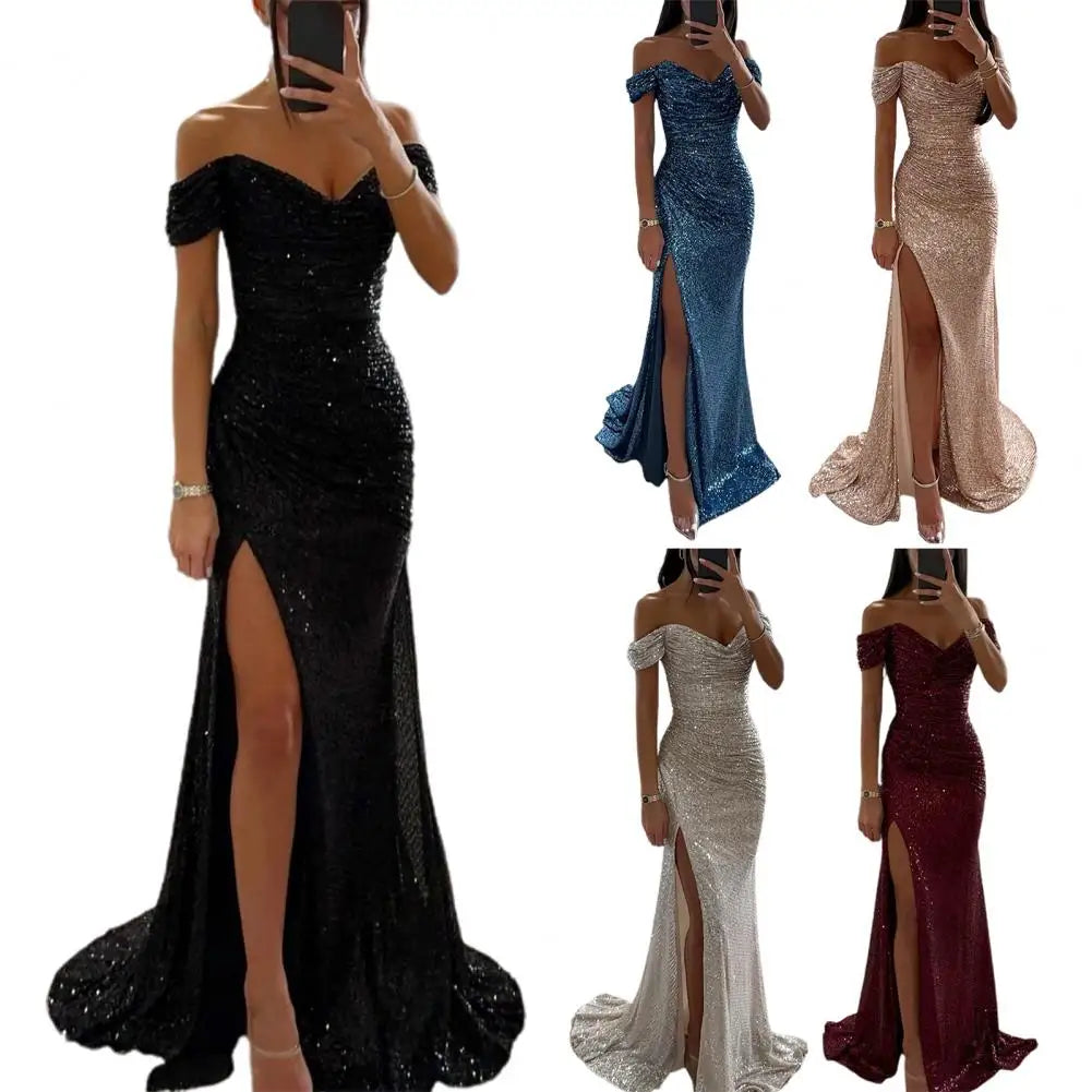 Drune | Kleid Elegant Off-Shoulder Abendkleid