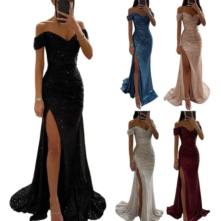 Drune | Kleid Elegant Off-Shoulder Abendkleid