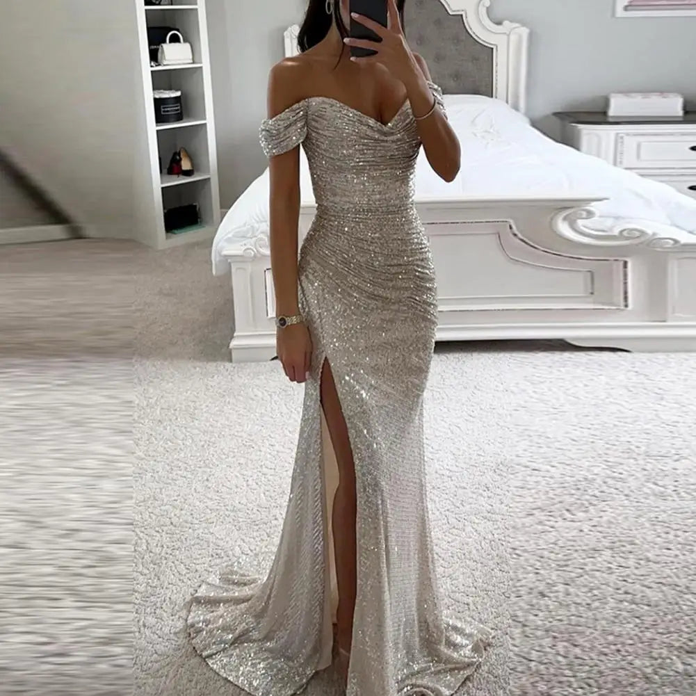 Drune | Kleid Elegant Off-Shoulder Abendkleid