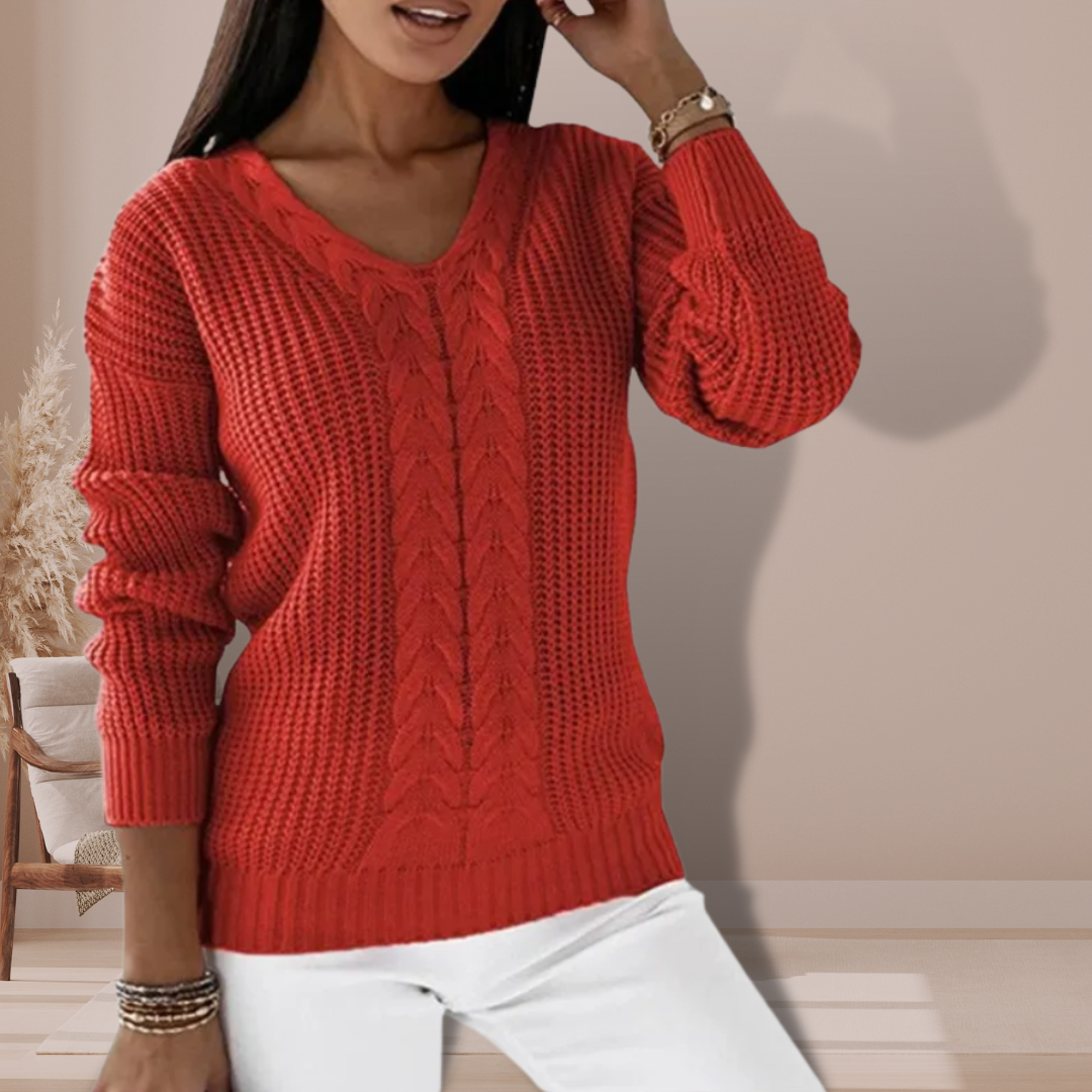 Drune | Stylischer V-Ausschnitt-Pullover für Frauen