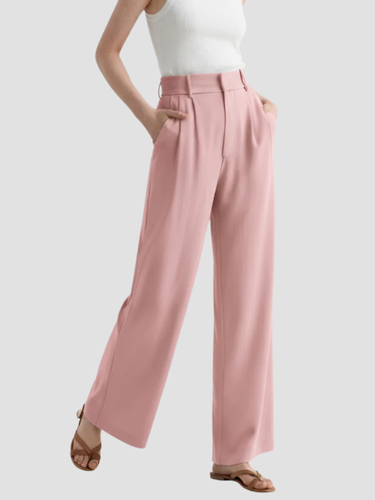 Drune | Elegante Damen Stoffhose mit weitem Bein und hoher Taille
