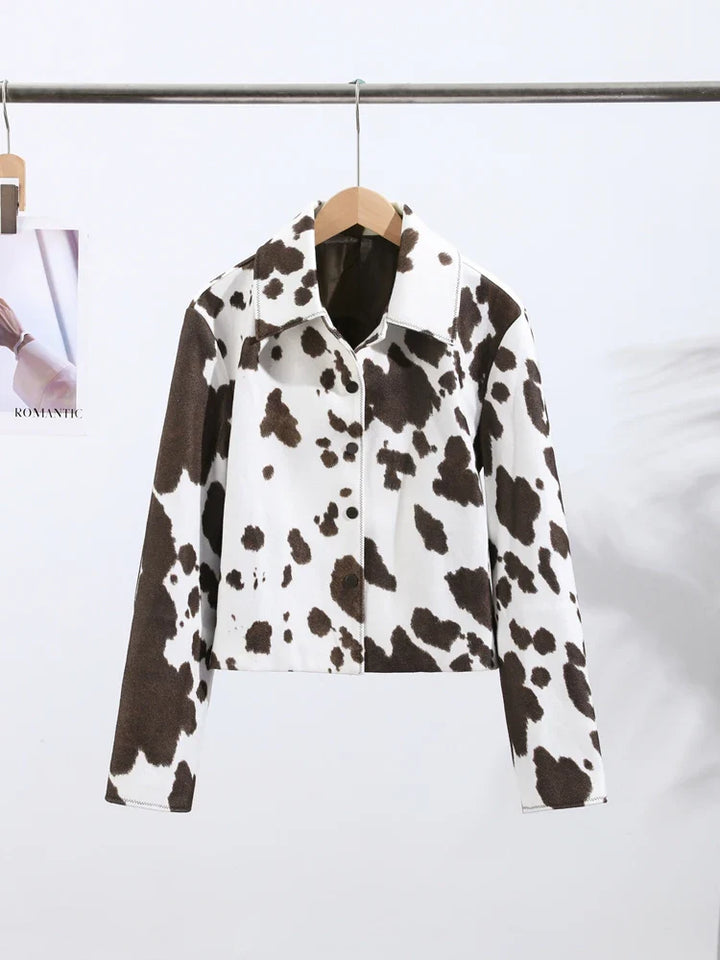 Drune | Elegante Damenjacke mit Kuhmuster
