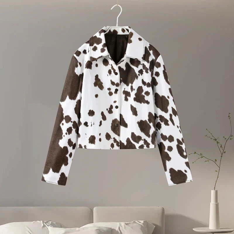 Drune | Elegante Damenjacke mit Kuhmuster