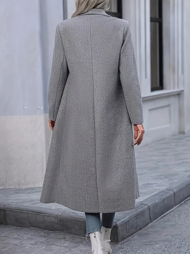 Drune | Damen Lange Winterjacke mit Doppelter Knopfleiste und Reverskragen