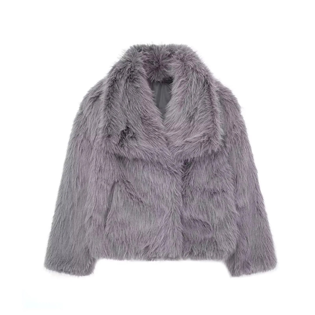 Drune | Damenmantel Winter - Langer Faux-Fellmantel