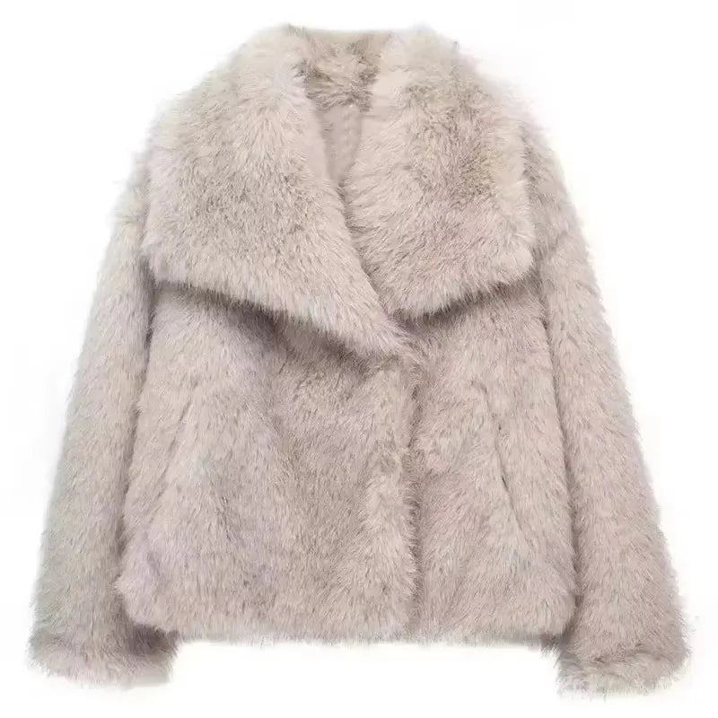 Drune | Damenmantel Winter - Langer Faux-Fellmantel
