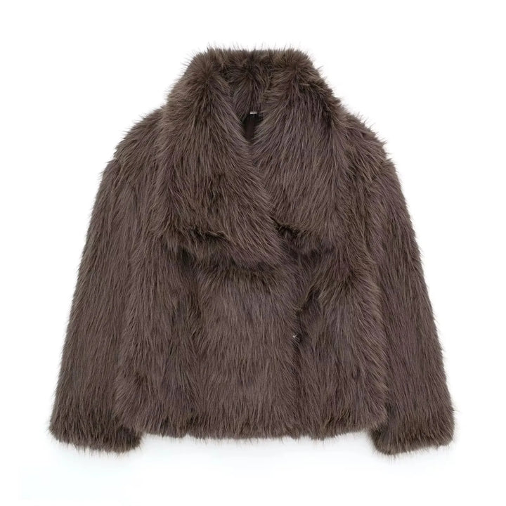 Drune | Damenmantel Winter - Langer Faux-Fellmantel