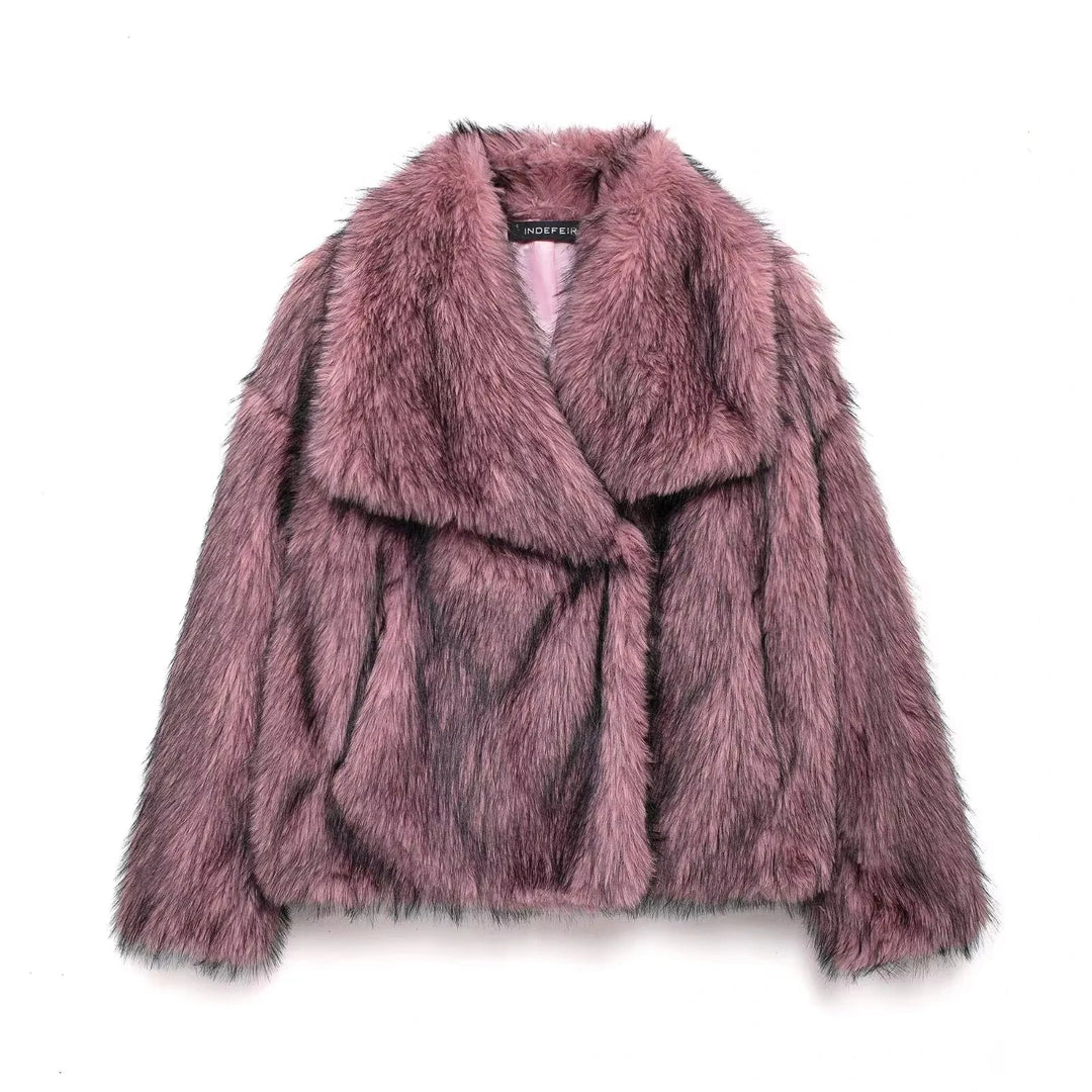 Drune | Damenmantel Winter - Langer Faux-Fellmantel