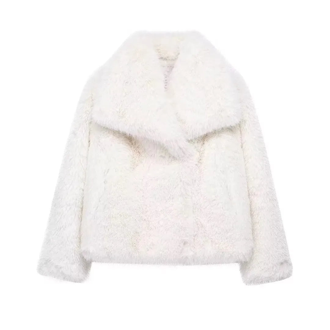Drune | Damenmantel Winter - Langer Faux-Fellmantel
