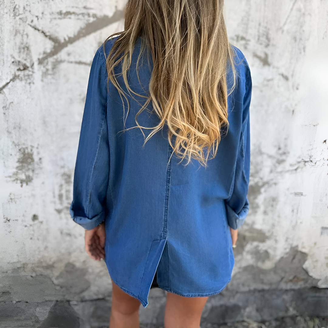 Drune | Damen Lange Jacke mit Knöpfen und Taschen