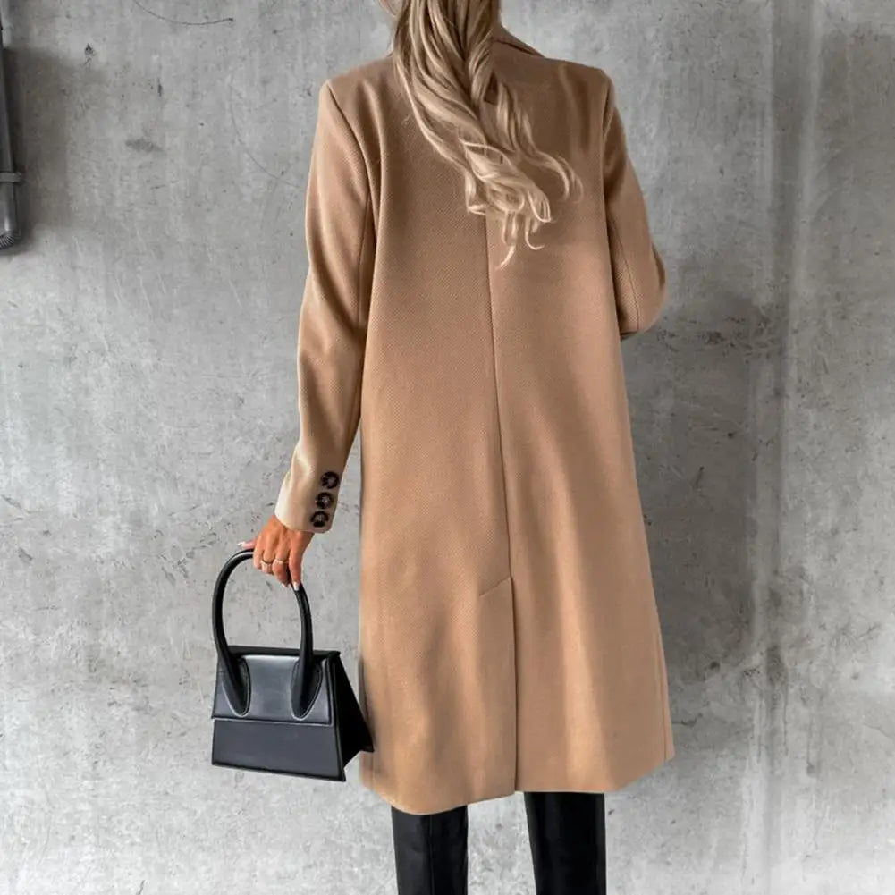 Drune | Damen Langer Trenchcoat mit Doppelknöpfen und Langen Ärmeln