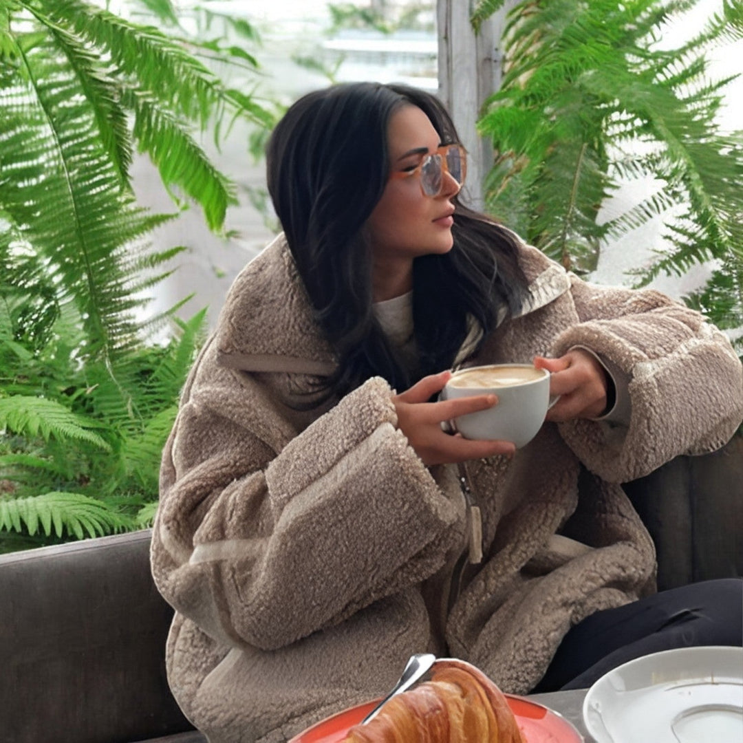 Drune | Elegante Oversized-Fleecejacke mit Stehkragen