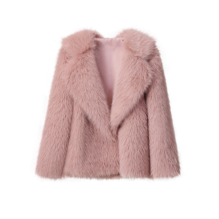 Drune | Elegante weiße Kunstpelzjacke mit langen Ärmeln