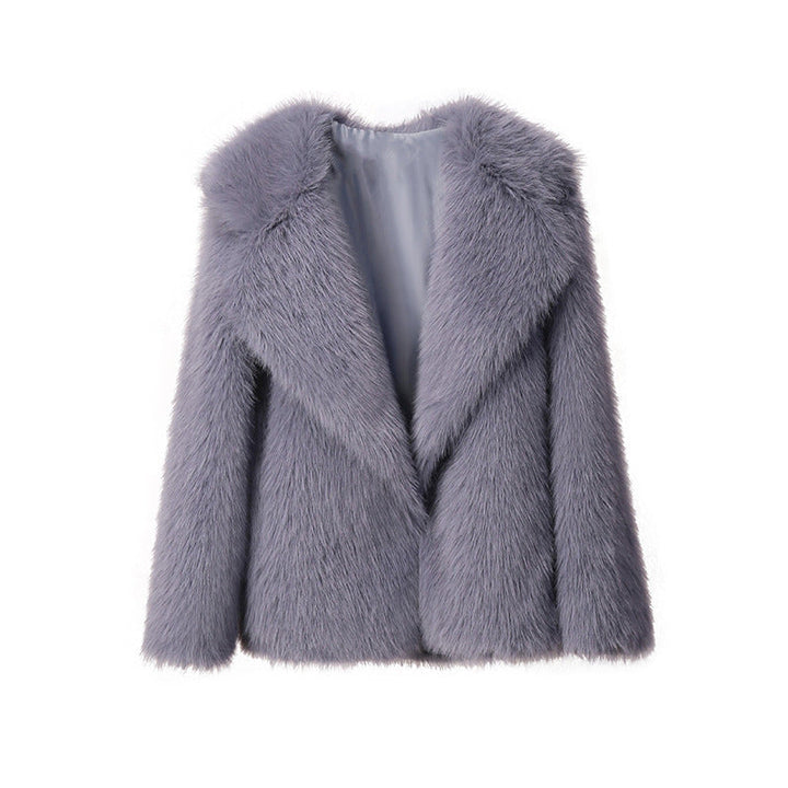 Drune | Elegante weiße Kunstpelzjacke mit langen Ärmeln