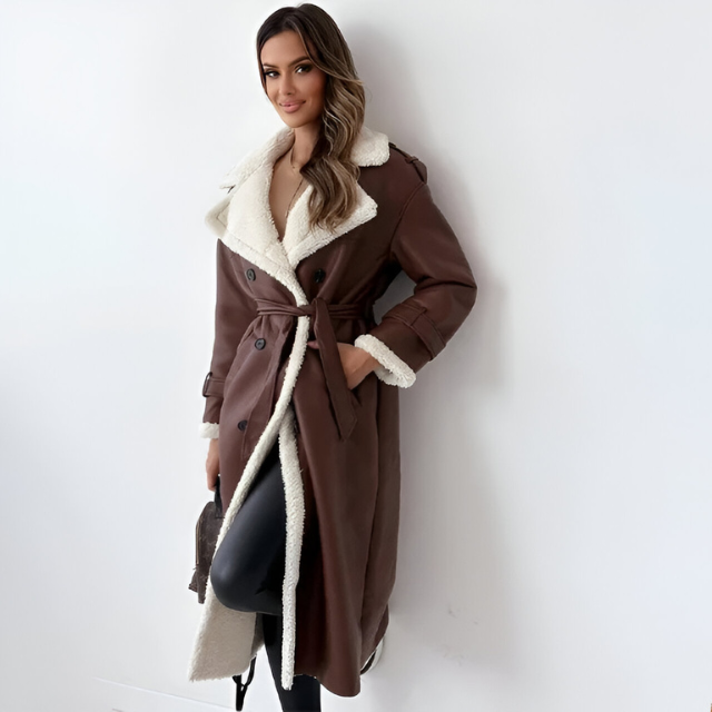 Drune | Elegante Winterjacke aus PU-Leder mit Fleecefutter