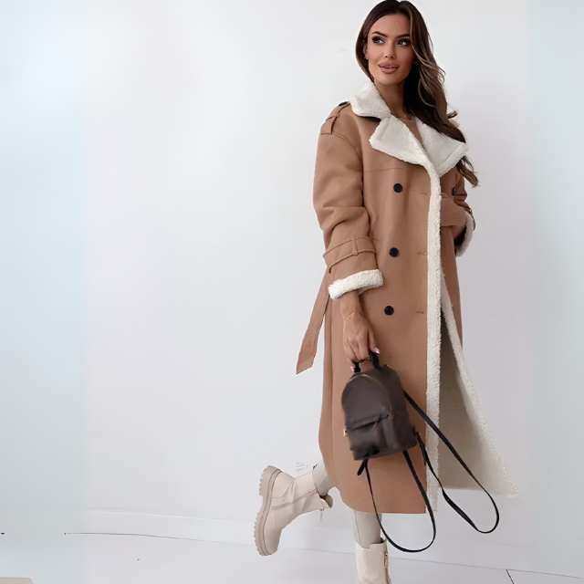 Drune | Elegante Winterjacke aus PU-Leder mit Fleecefutter