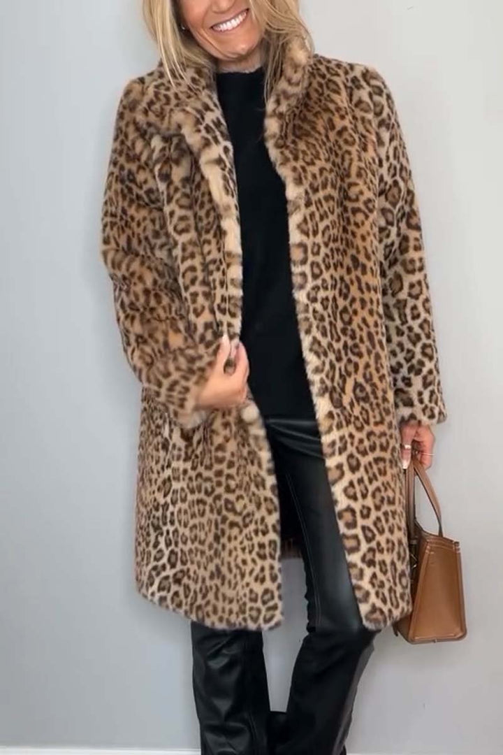 Drune | Damen Elegante Winterjacke mit Leopardenmuster