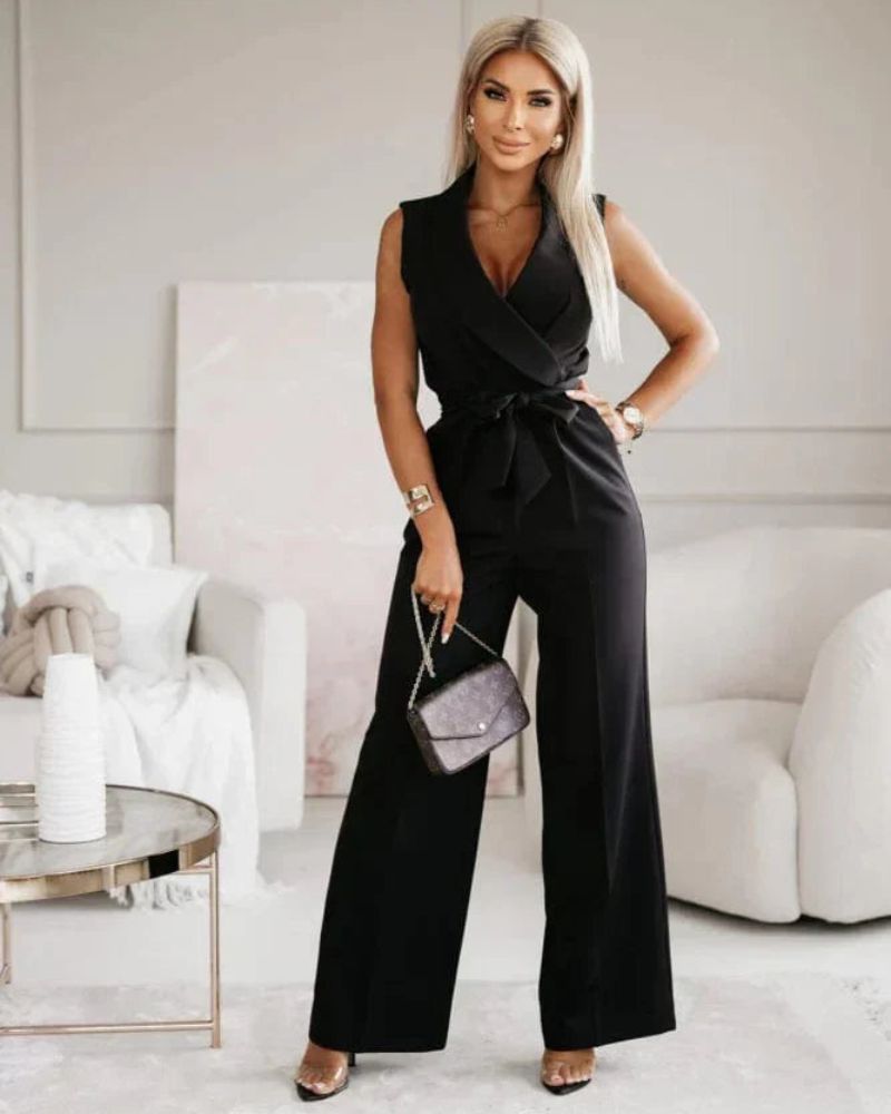 Drune | Jumpsuit ärmellos V Ausschnitt weit geschnittener Jumpsuit Damenbekleidung