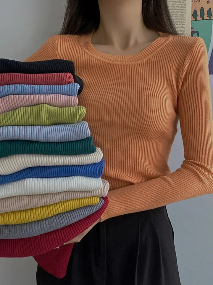 Drune | Eleganter O-Hals Pullover Damen