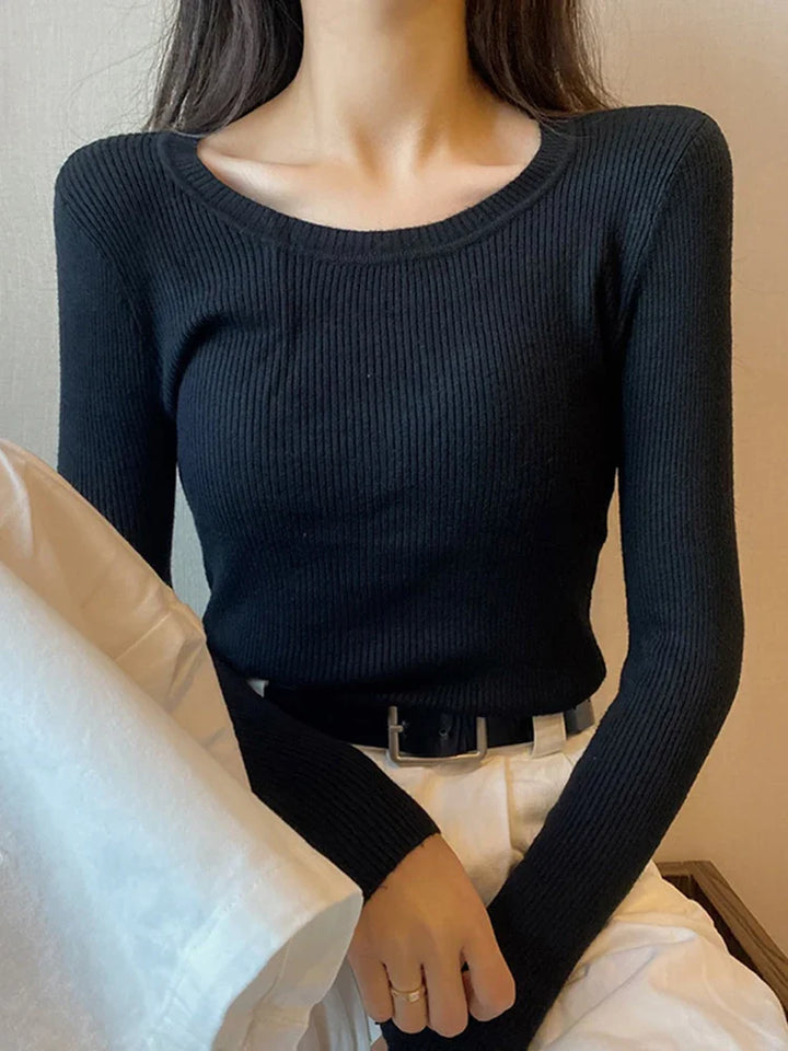 Drune | Eleganter O-Hals Pullover Damen