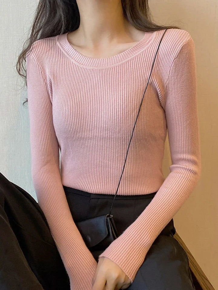 Drune | Eleganter O-Hals Pullover Damen