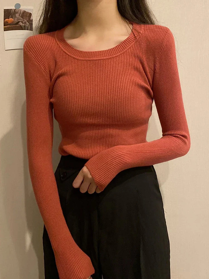 Drune | Eleganter O-Hals Pullover Damen