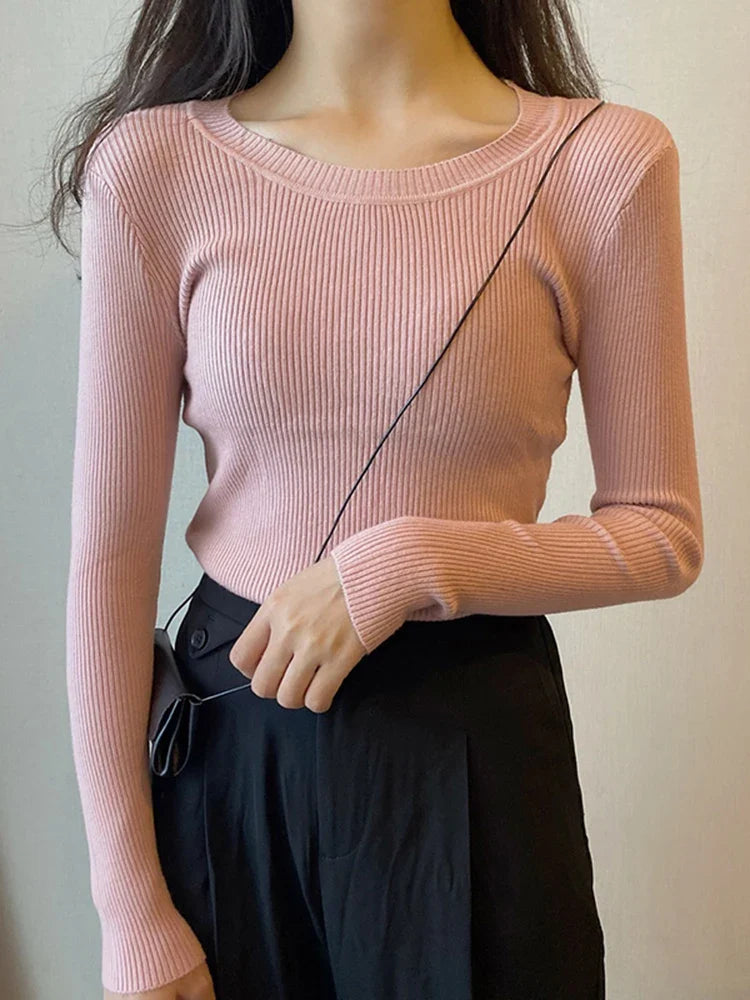 Drune | Eleganter O-Hals Pullover Damen
