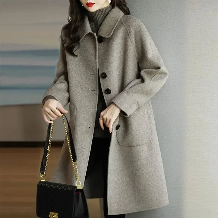 Drune | Eleganter Wollmantel Damen im Koreanischen Stil