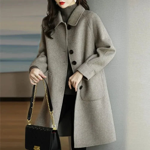 Drune | Eleganter Wollmantel Damen im Koreanischen Stil