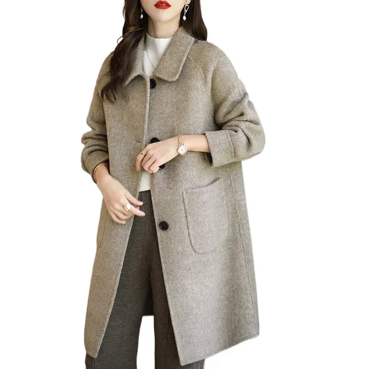 Drune | Eleganter Wollmantel Damen im Koreanischen Stil