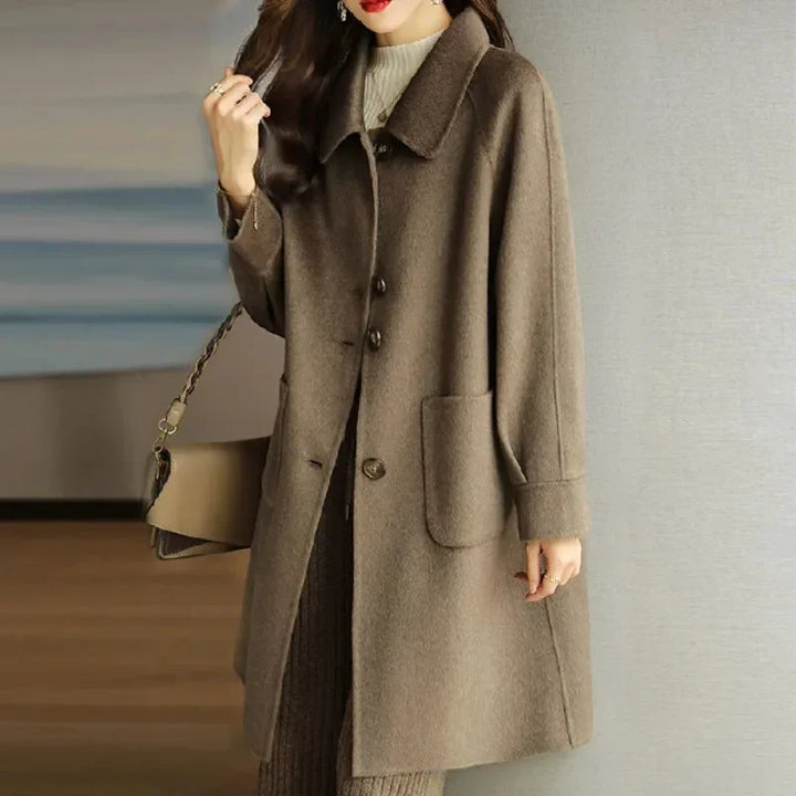 Drune | Eleganter Wollmantel Damen im Koreanischen Stil