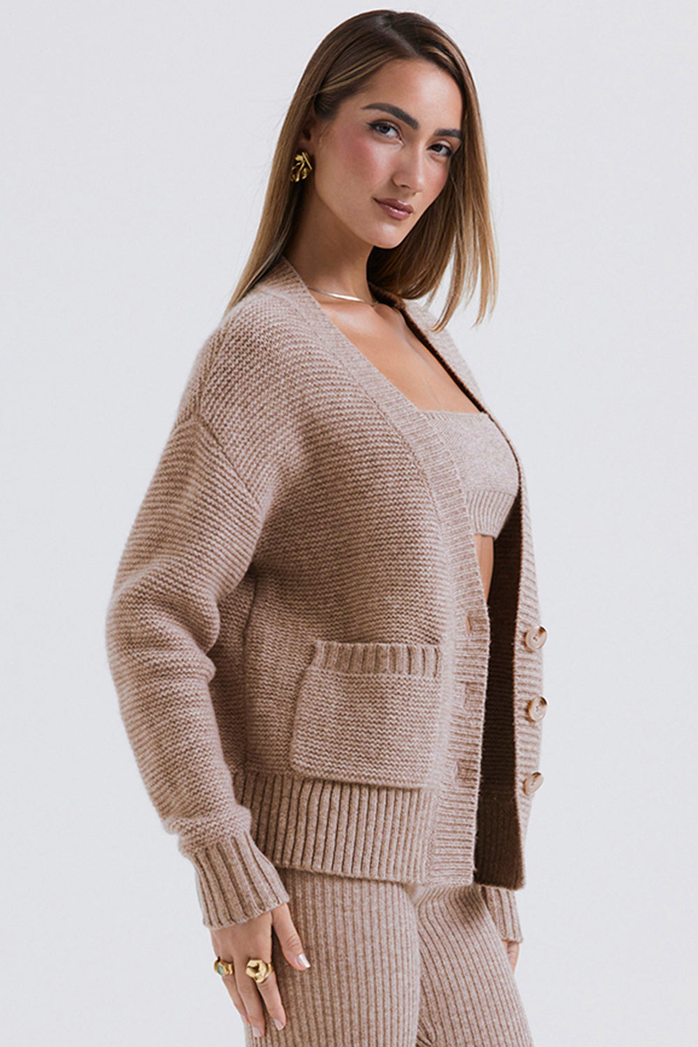 Drune | Elegantes 3-teiliges Set Grob Gestricktem