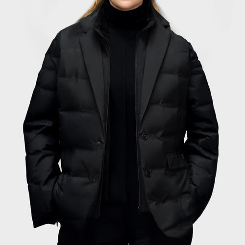 Drune | Damen Puffer Blazer Jacket - Mit Reverskragen und Ein-Knopf-Verschluss