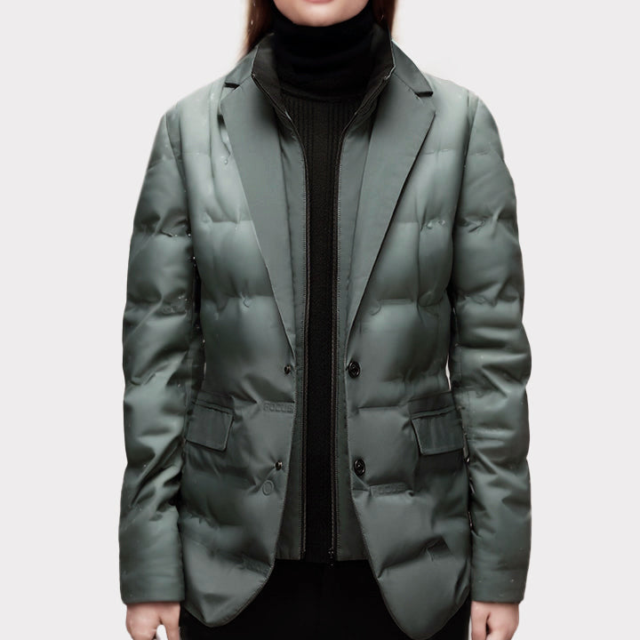 Drune | Damen Puffer Blazer Jacke Mit Spitzrevers Stil
