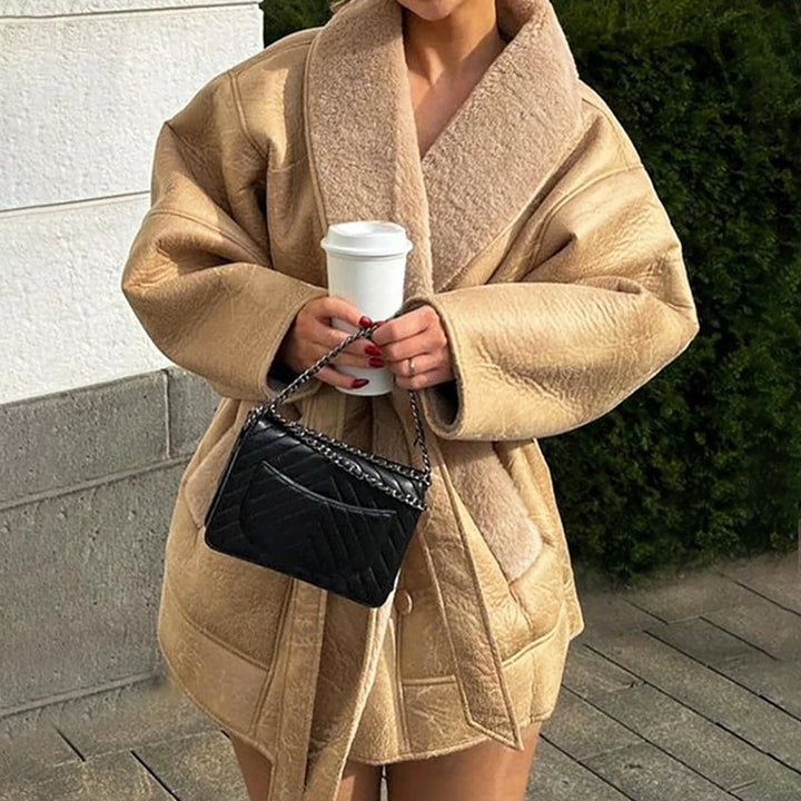 Drune | Leder Winterjacke mit Fellfutter für Frauen