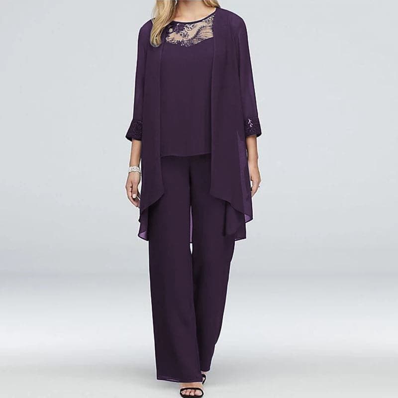 Drune | Overall 3 Teile Set Elegante Jacke & Spitze Oben Lockere Passform