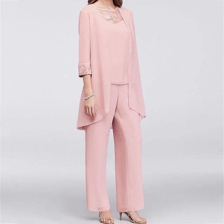 Drune | Overall 3 Teile Set Elegante Jacke & Spitze Oben Lockere Passform