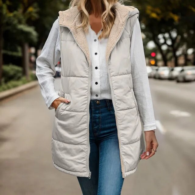 Drune | Damen Weste mit Fleece und Kapuze