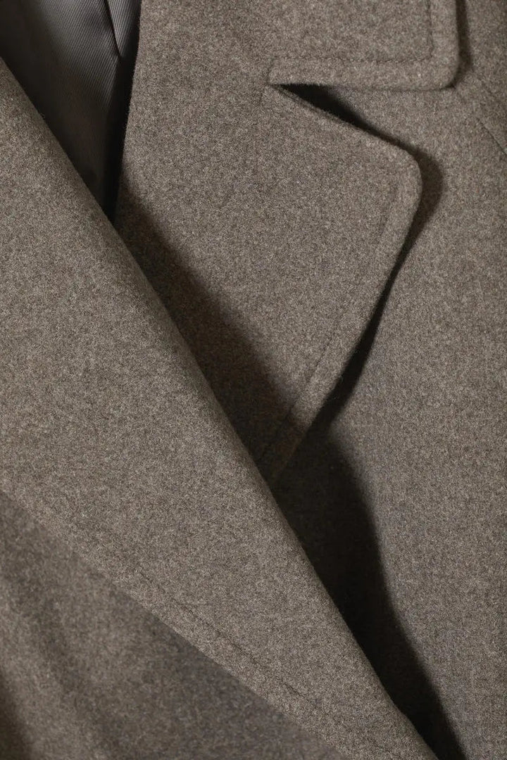 Drune | Damen Lange Oversized Wolljacke mit Breitem Revers und Minimalistischem Design