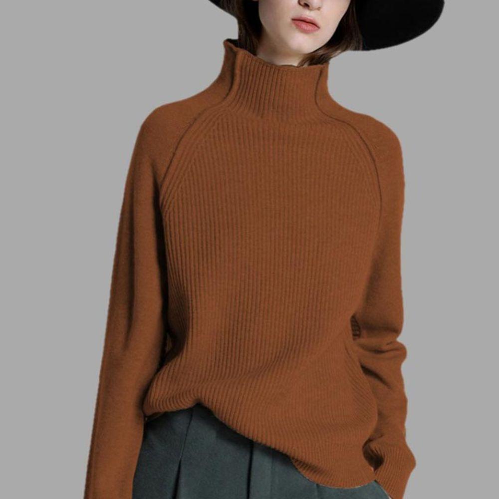 Drune | Rollkragenpullover Weiche Wolle Lockere Passform Lange Ärmel